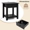 3-Tier Modern Nightstand with Drawer Engineered Wood Bedside Table with Open Shelf